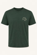 Camiseta Pima Bordada Por Linhas — Verde Floresta