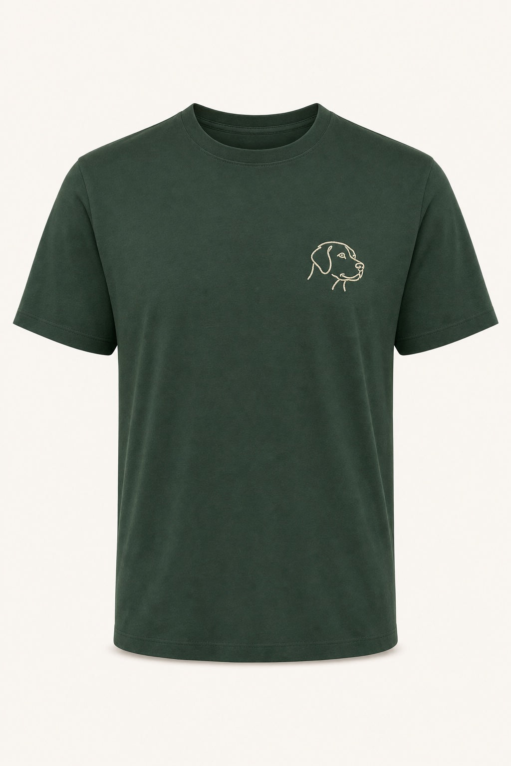Camiseta Pima Bordada Por Linhas — Verde Floresta