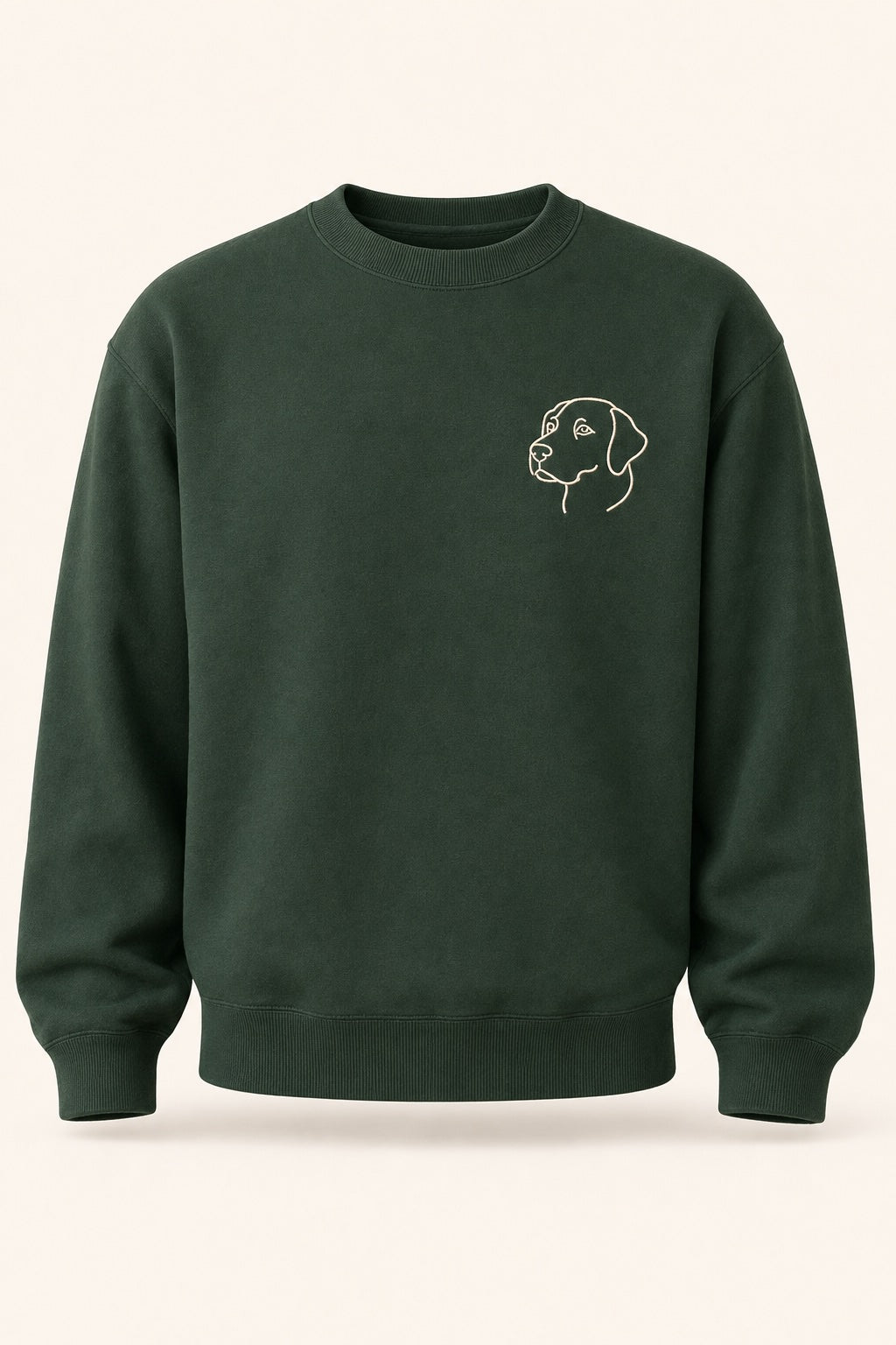 Moletom Bordado Personalizado Por Linhas — Verde Floresta